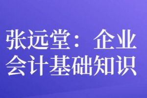 张远堂，企业会计基础知识，培训讲座视频