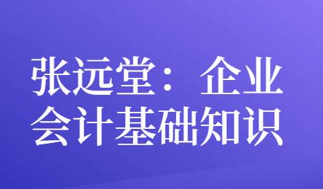 张远堂，企业会计基础知识，培训讲座视频插图